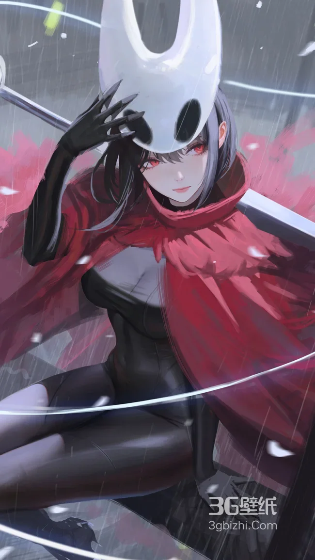 空洞骑士同人 红斗篷白面具红瞳少女·暗黑二次元游戏壁纸 高人气1