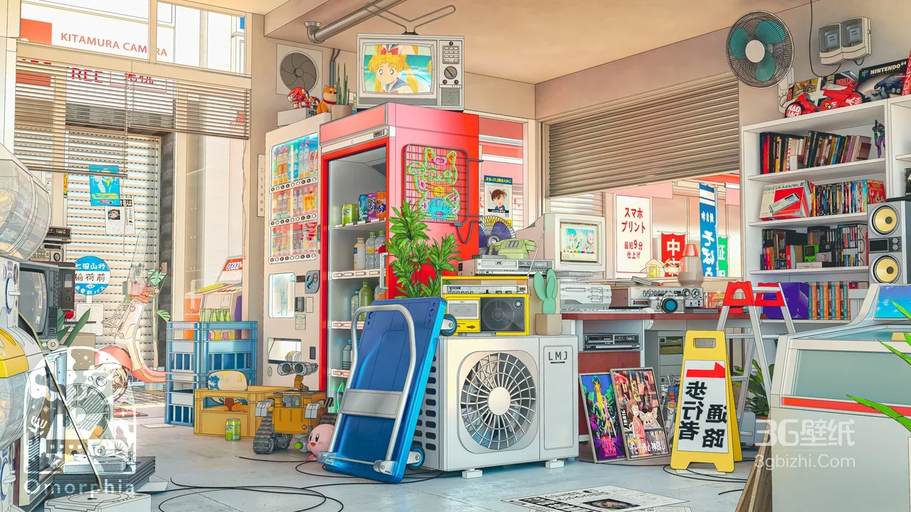 日系复古杂货店场景·二次元怀旧风（美少女战士元素）电脑壁纸1