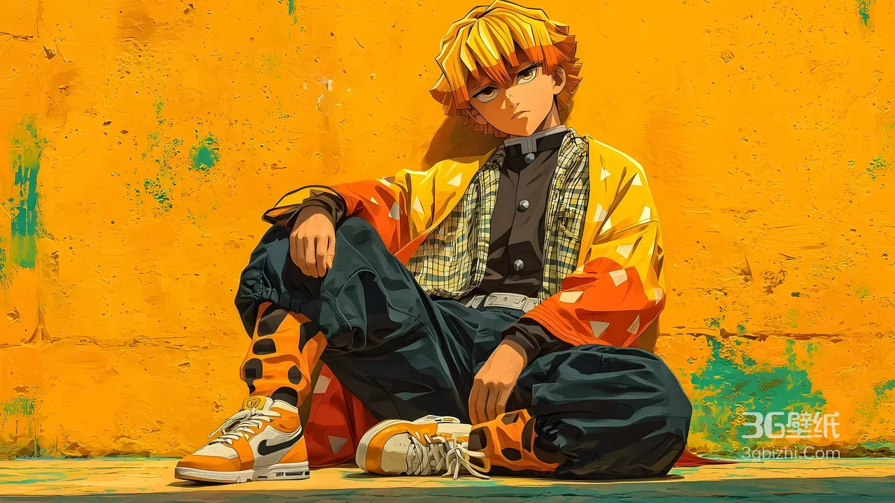 我妻善逸·潮服AJ 鬼灭之刃动漫潮流壁纸（宽屏车机）1