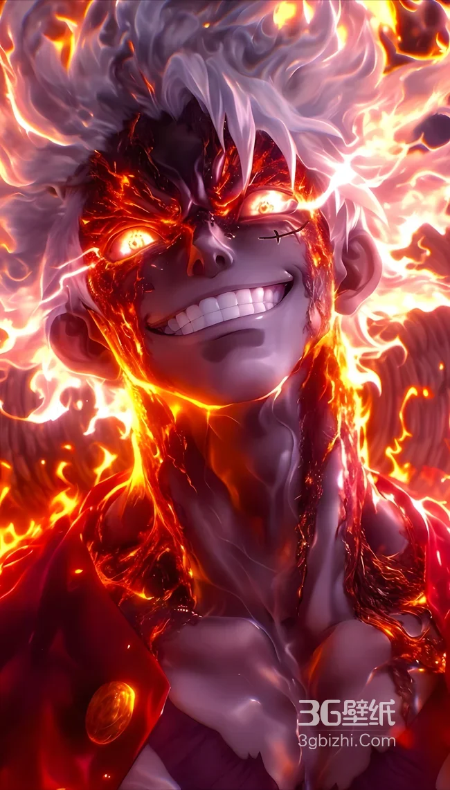 蒙奇·D·路飞·火焰觉醒 暗黑热血风 海贼王高燃壁纸1