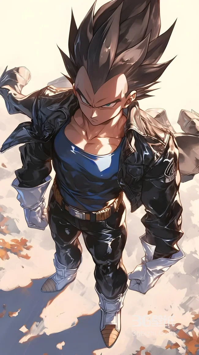 贝吉塔·酷炫皮衣 二次元写实风龙珠动漫热血壁纸1