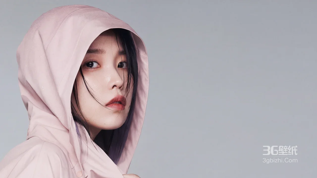 张元英·粉色连帽清新风 唯美宽屏电脑壁纸1