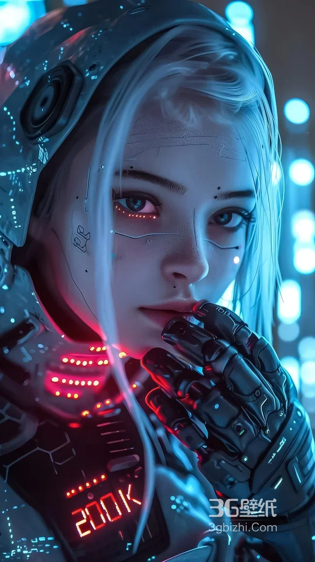 赛博朋克机械少女·霓虹科技风 赛博朋克手机壁纸1