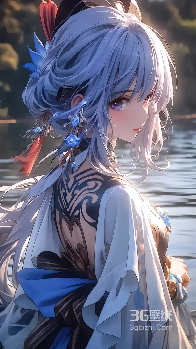 原神 申鹤·水畔逆光 国风唯美角色 高热度手机壁纸1