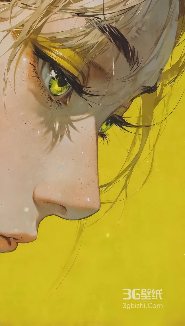 二次元少女·黄绿眼眸金发 唯美插画风高人气壁纸1