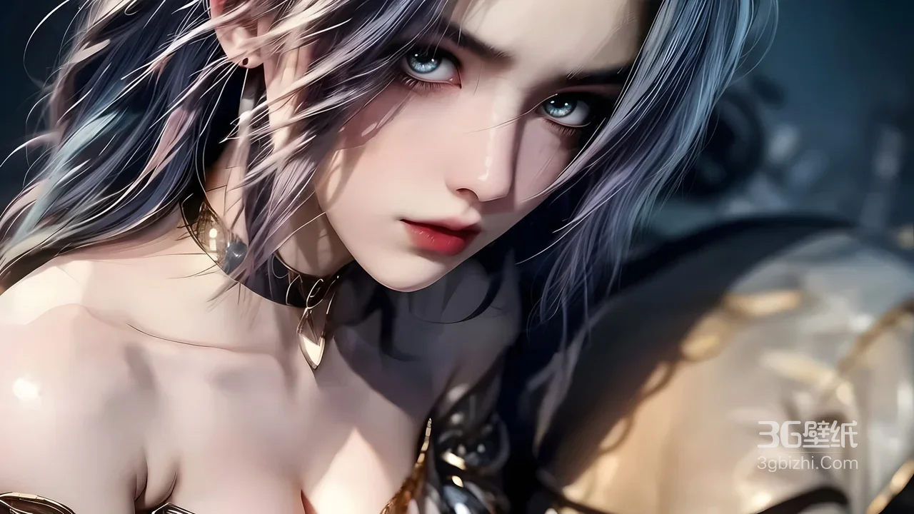 冷艳银发女战士·写实CG风游戏角色 高质感电脑壁纸1