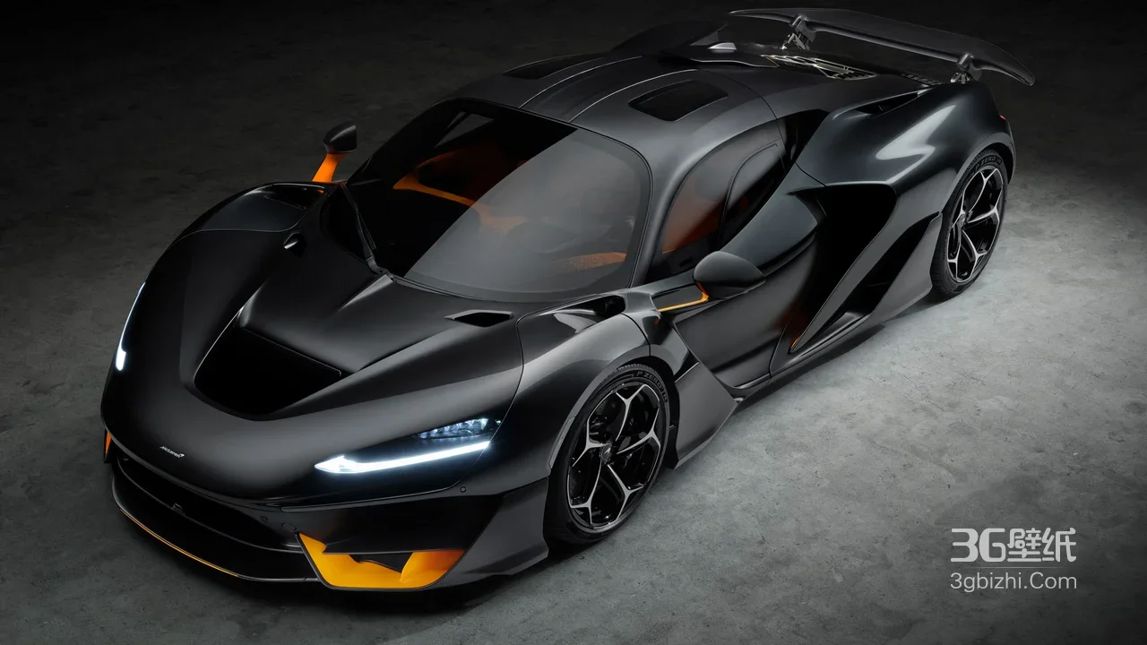 哑光黑迈凯伦超跑·暗黑科技风·宽屏车机壁纸1