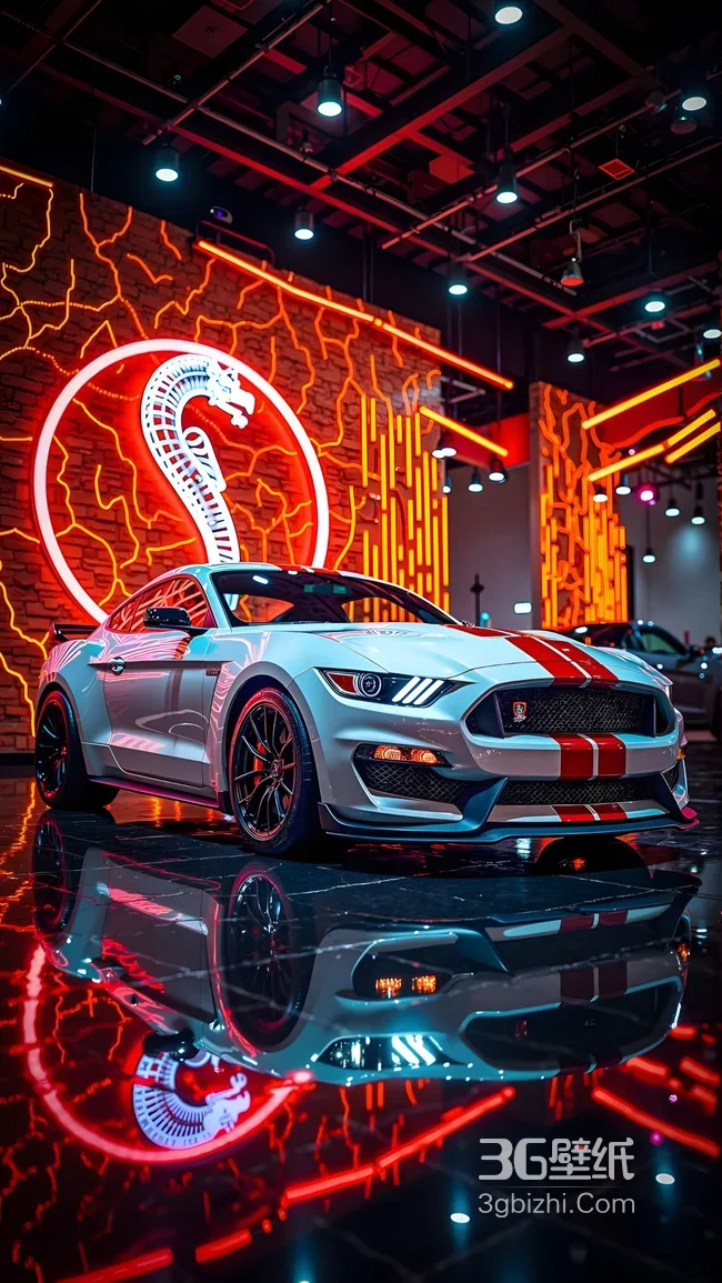 福特野马谢尔比·赛博朋克霓虹风 超炫汽车壁纸1