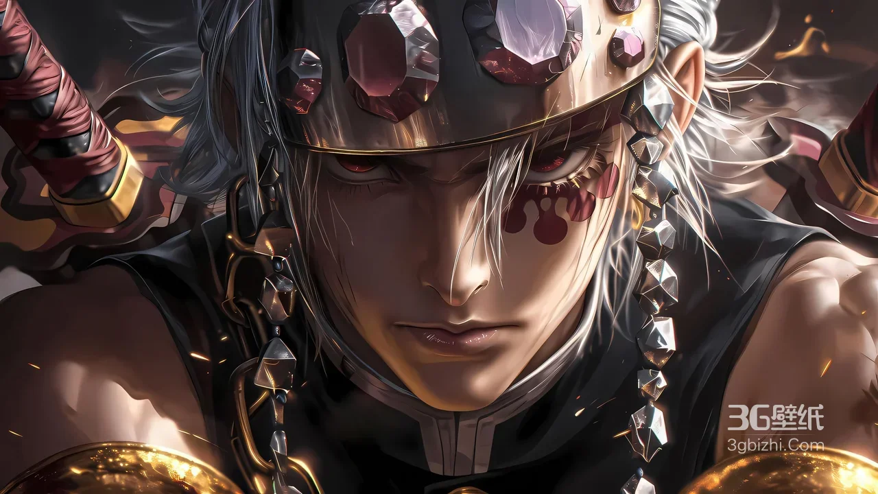 宇髓天元·华丽配饰 鬼灭之刃写实动漫宽屏电脑壁纸1