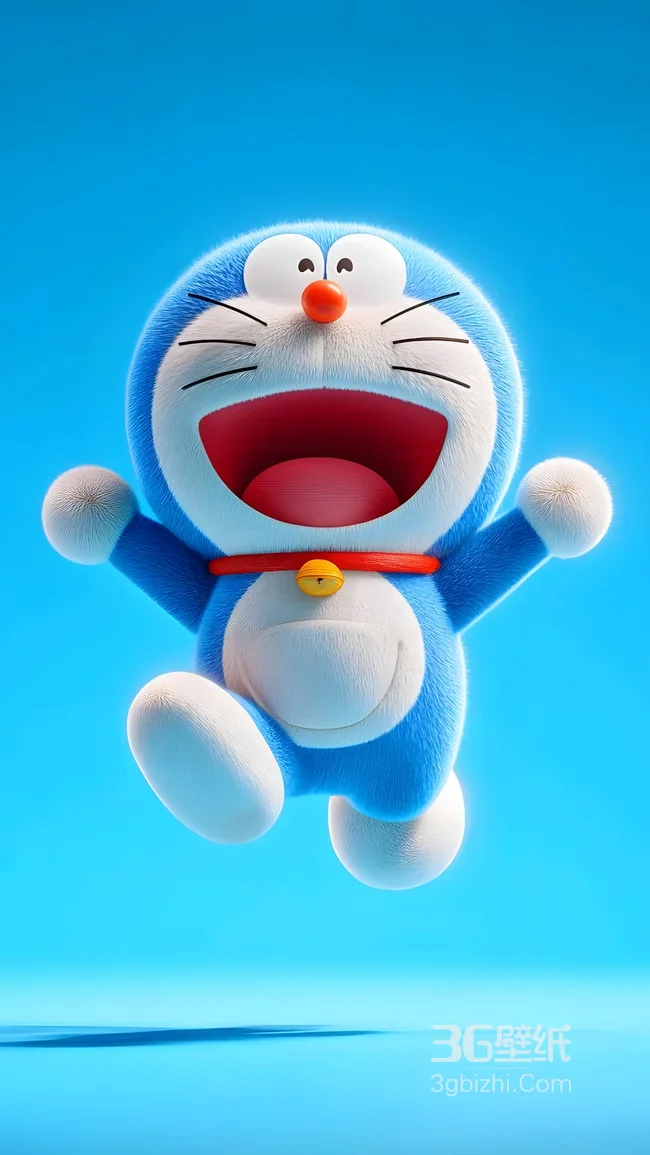 哆啦A梦·3D拟真毛绒风 日系动漫治愈系手机壁纸1