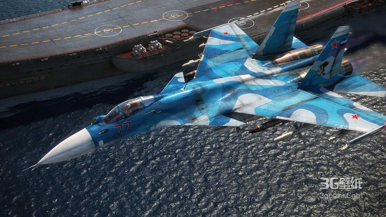 苏-33战机77·库兹涅佐夫航母 写实军事风 军事桌面背景1