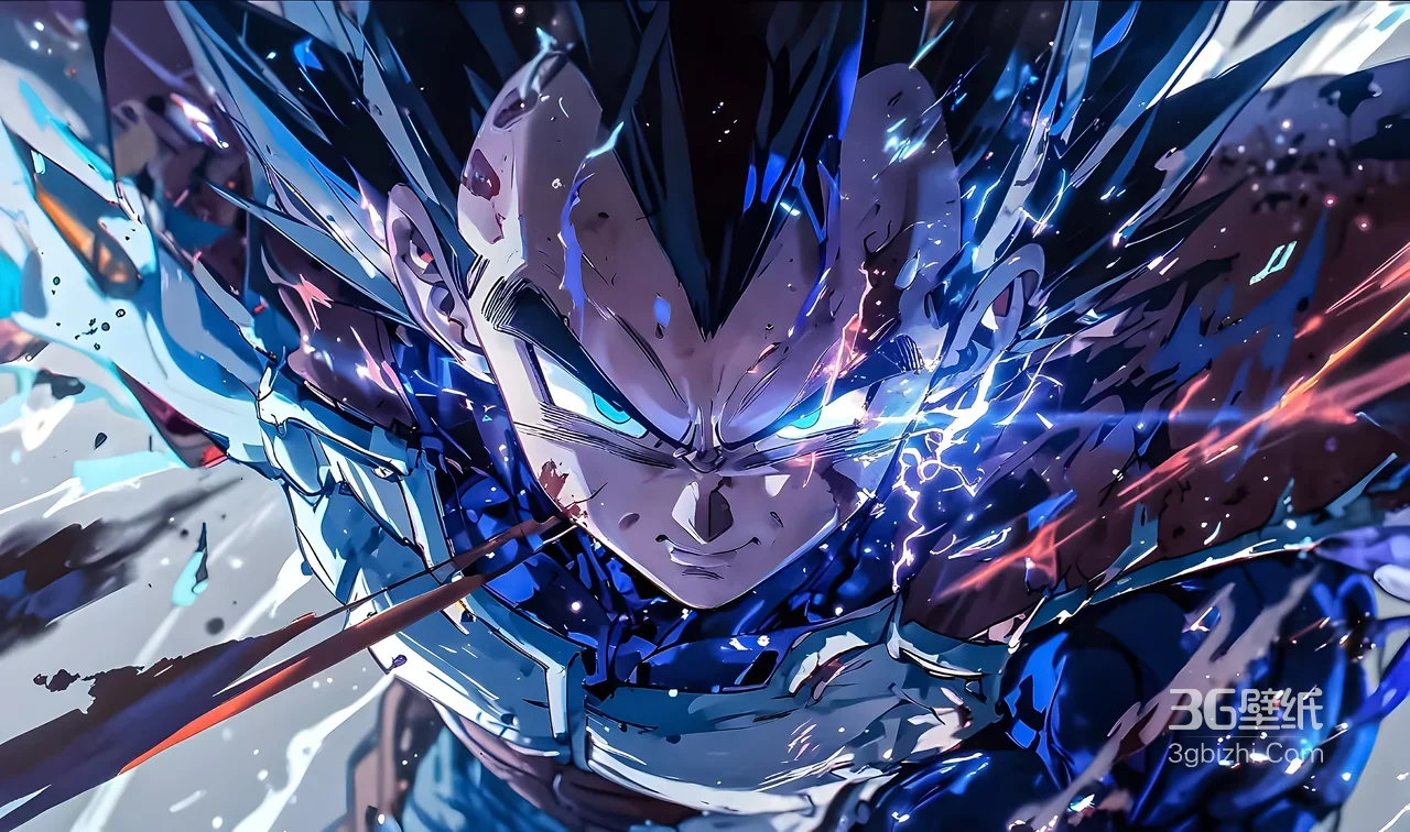贝吉塔·深蓝斗气战斗伤痕 龙珠热血电脑壁纸1