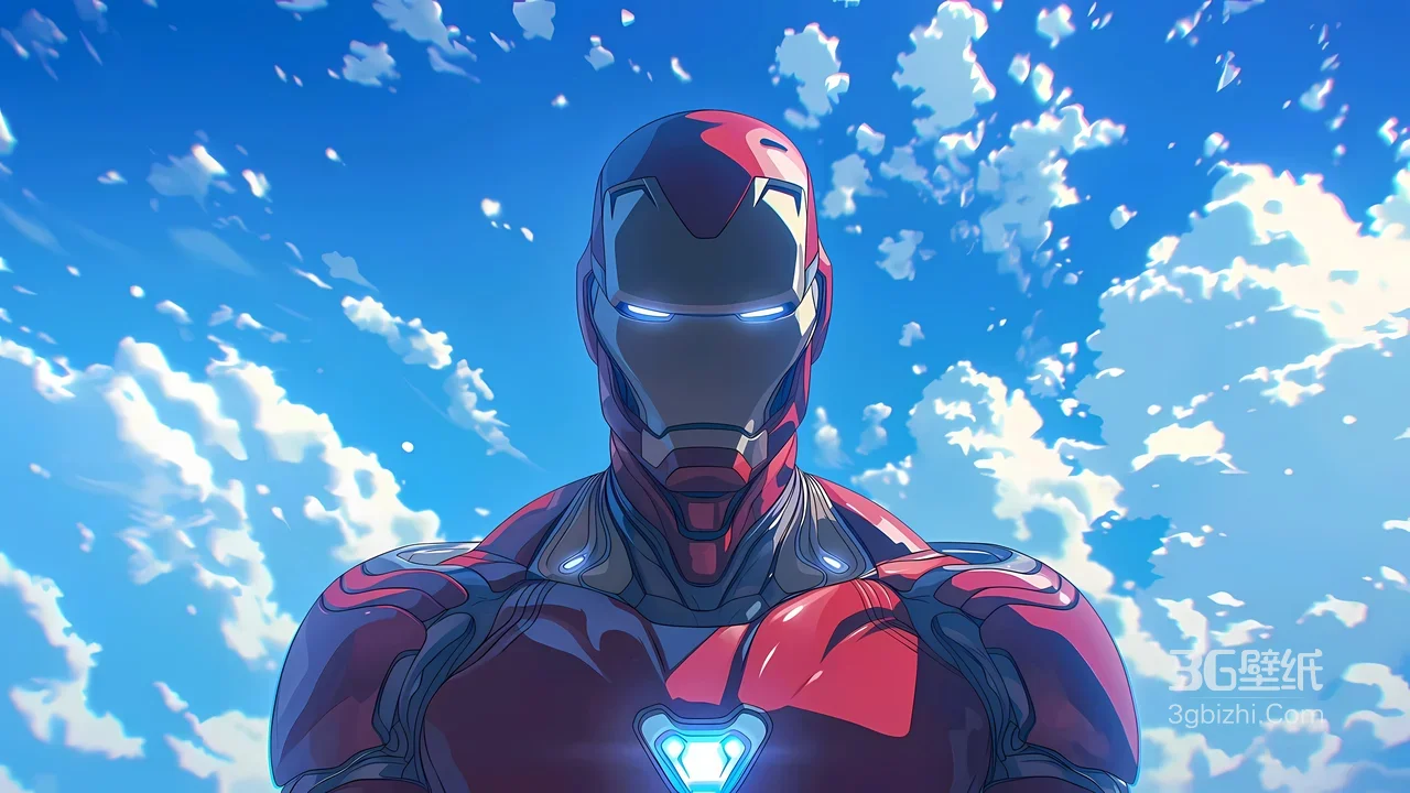 钢铁侠·战甲流光 二次元动漫风 漫威影视宽屏电脑壁纸1