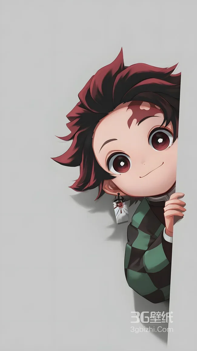 灶门炭治郎·Q版探头 鬼灭之刃治愈风 热门动漫壁纸1