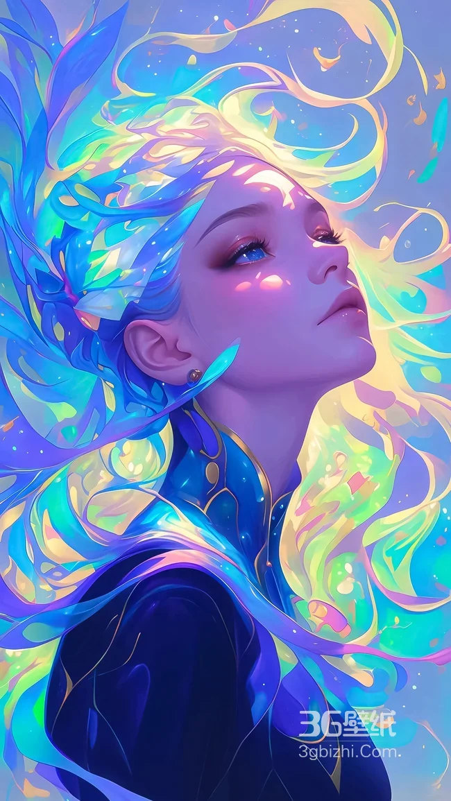 梦幻流体少女·炫彩唯美风 高热度竖屏壁纸精选1