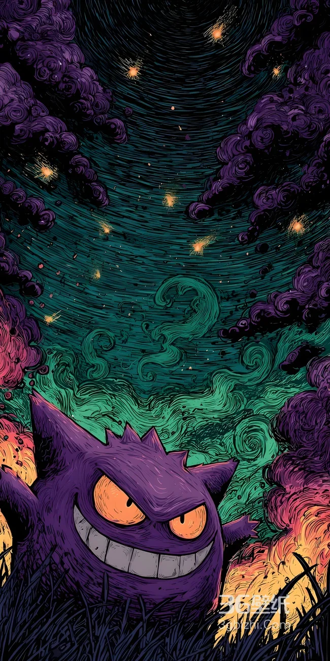 宝可梦耿鬼·暗黑奇幻风 高人气手机壁纸1