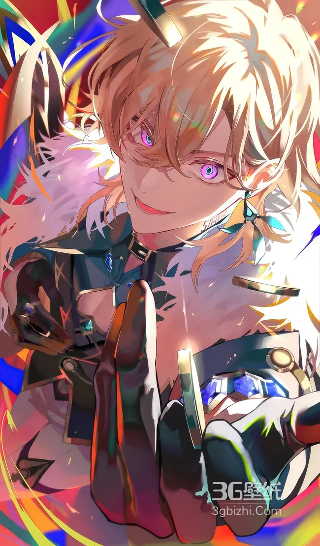 二次元炫彩 金发紫瞳华丽服饰动漫角色壁纸 超人气1