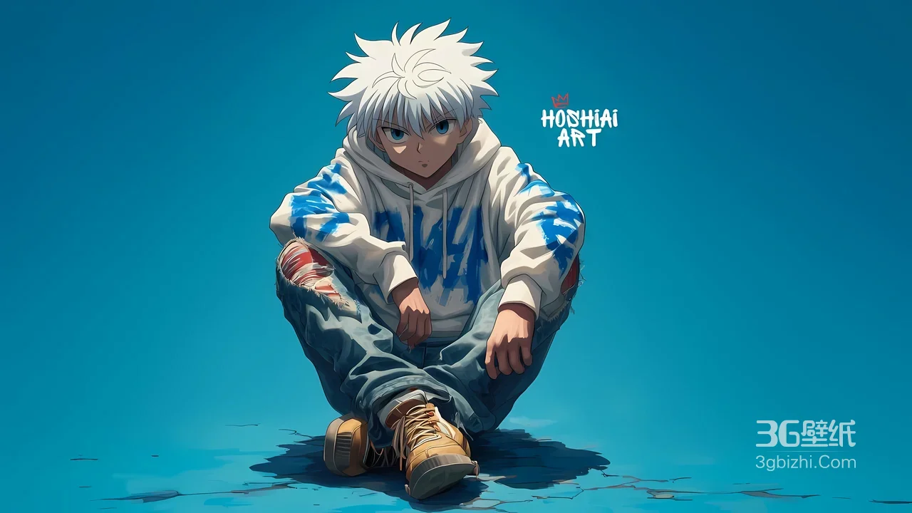 奇犽·潮酷破洞穿搭 二次元写实风《全职猎人》动漫壁纸1