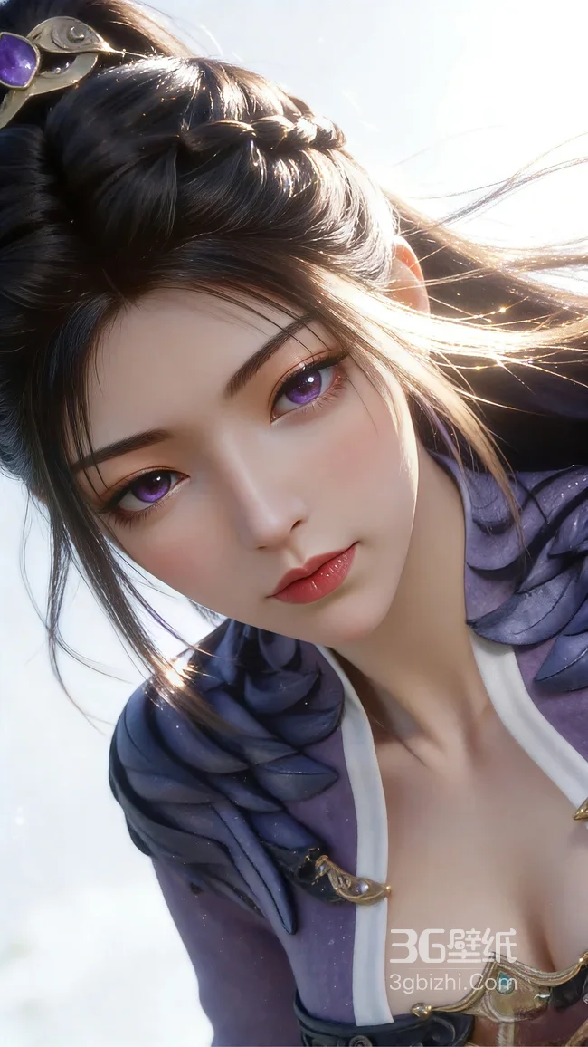 国漫古风女神元瑶·紫眸华裳·唯美仙侠壁纸推荐1