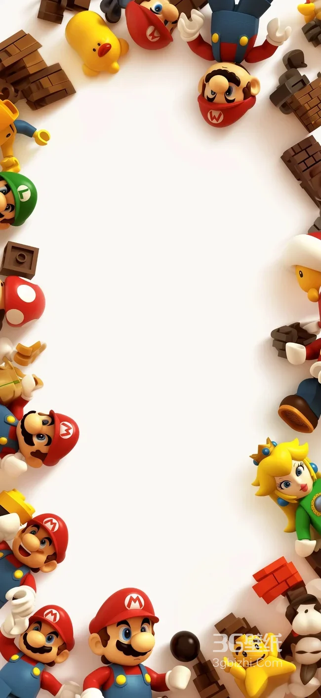 超级马里奥角色群·卡通拟真风·超级马里奥游戏 热门手机壁纸1