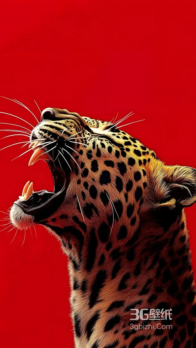 咆哮的豹子·写实风格 野性张力手机壁纸高热度款1