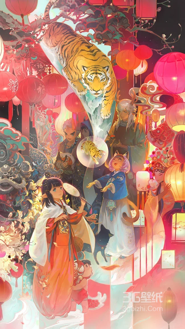 国风国漫春节贺岁·猛虎古风人物盛宴 2025春节壁纸1