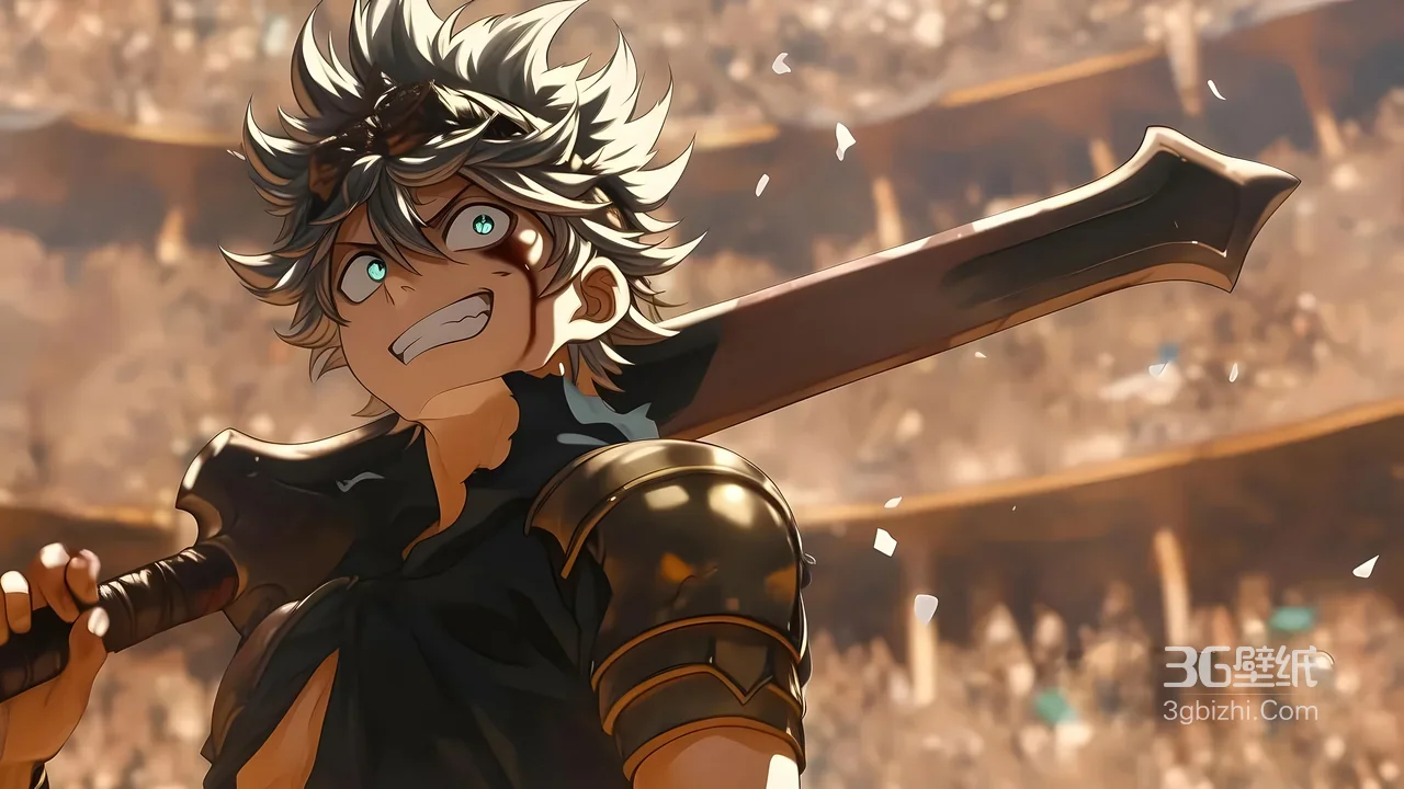 阿斯塔·大剑扛肩 日漫热血风《黑色五叶草》电脑壁纸精选1