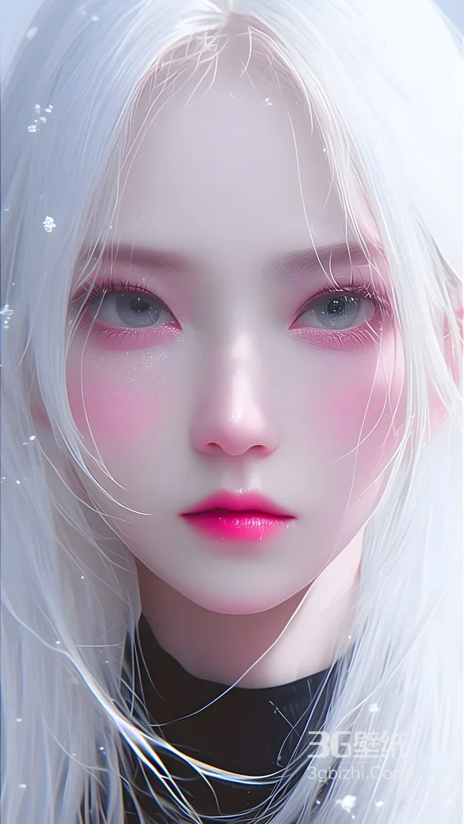 白发少女·冰晶梦幻风 原创形象 高质感手机壁纸1