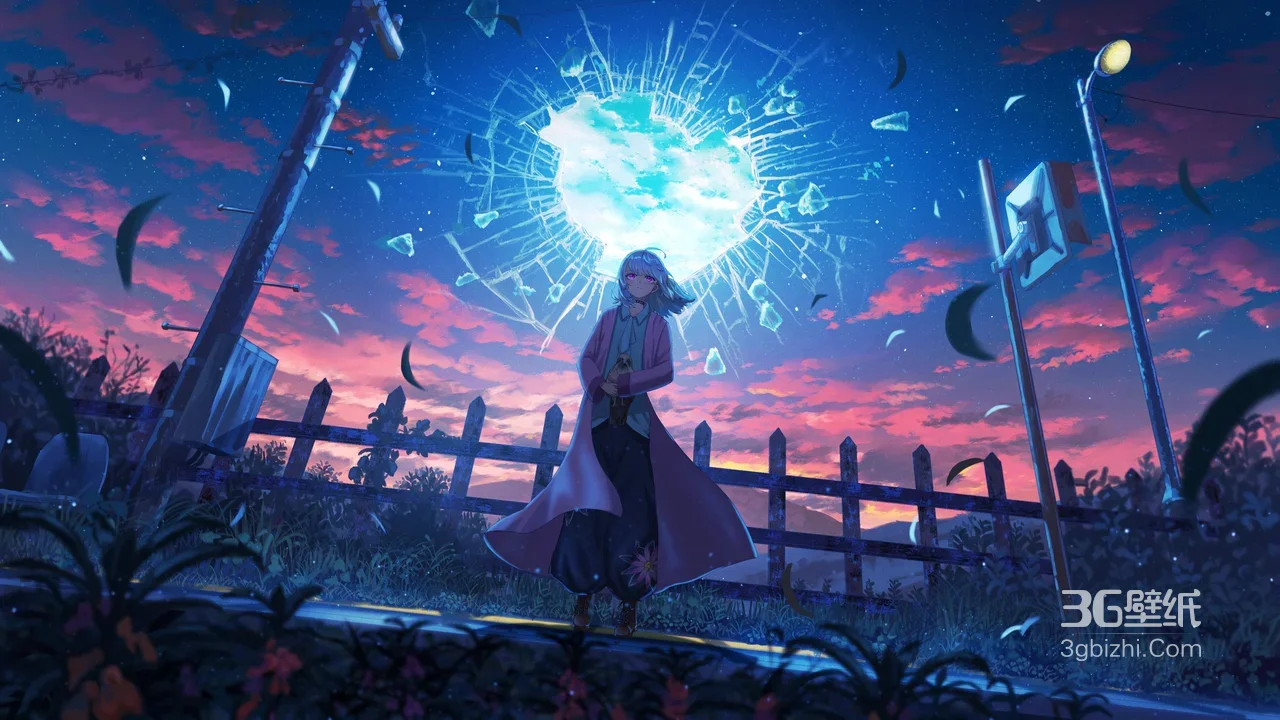 古明地恋·破碎光球 二次元唯美黄昏电脑壁纸1