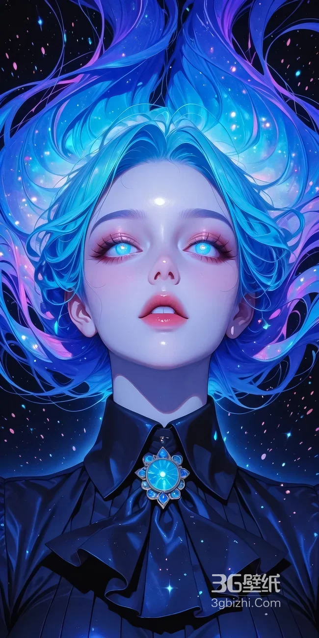 星穹少女·发丝幻彩星空 唯美梦幻风 高人气手机壁纸1