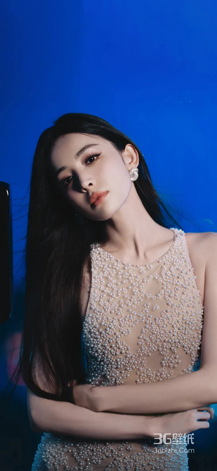 古力娜扎·珍珠透视裙 冷艳蓝调氛围感明星写真3
