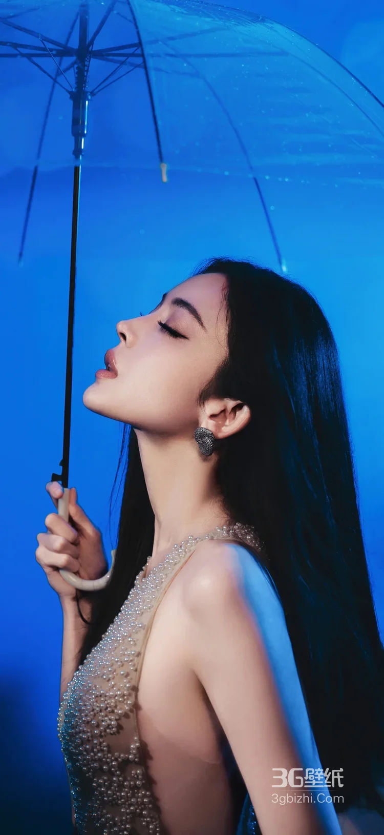 古力娜扎·珍珠透视裙 冷艳蓝调氛围感明星写真5