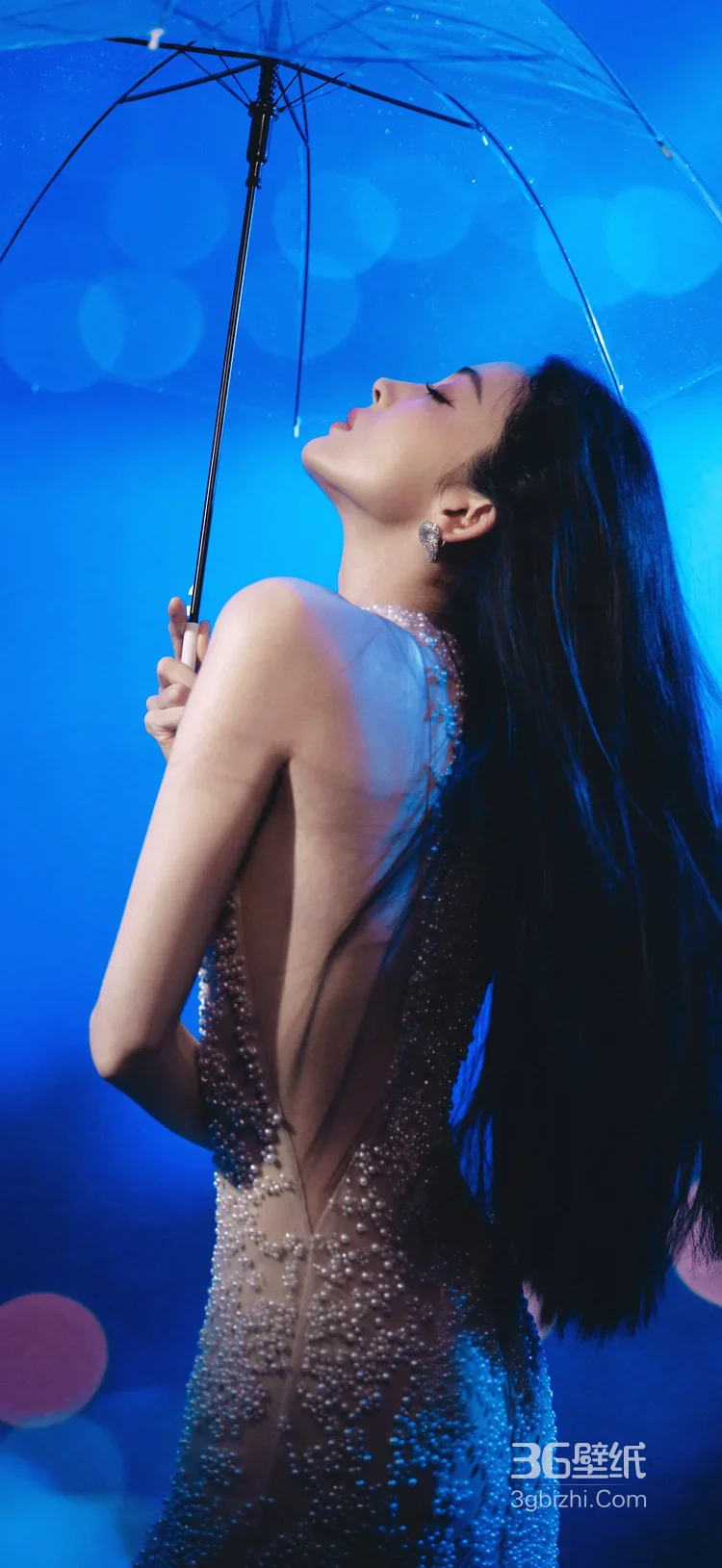 古力娜扎·珍珠透视裙 冷艳蓝调氛围感明星写真8