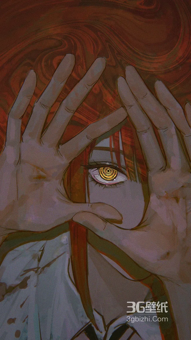 红发螺旋金瞳·暗黑奇幻国漫风手机壁纸1