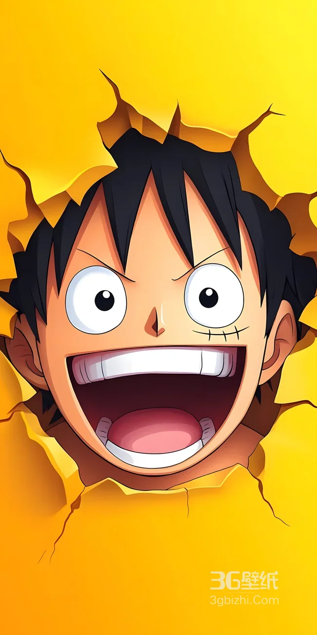 蒙奇·D·路飞破墙呐喊 海贼王二次元热血动漫壁纸1