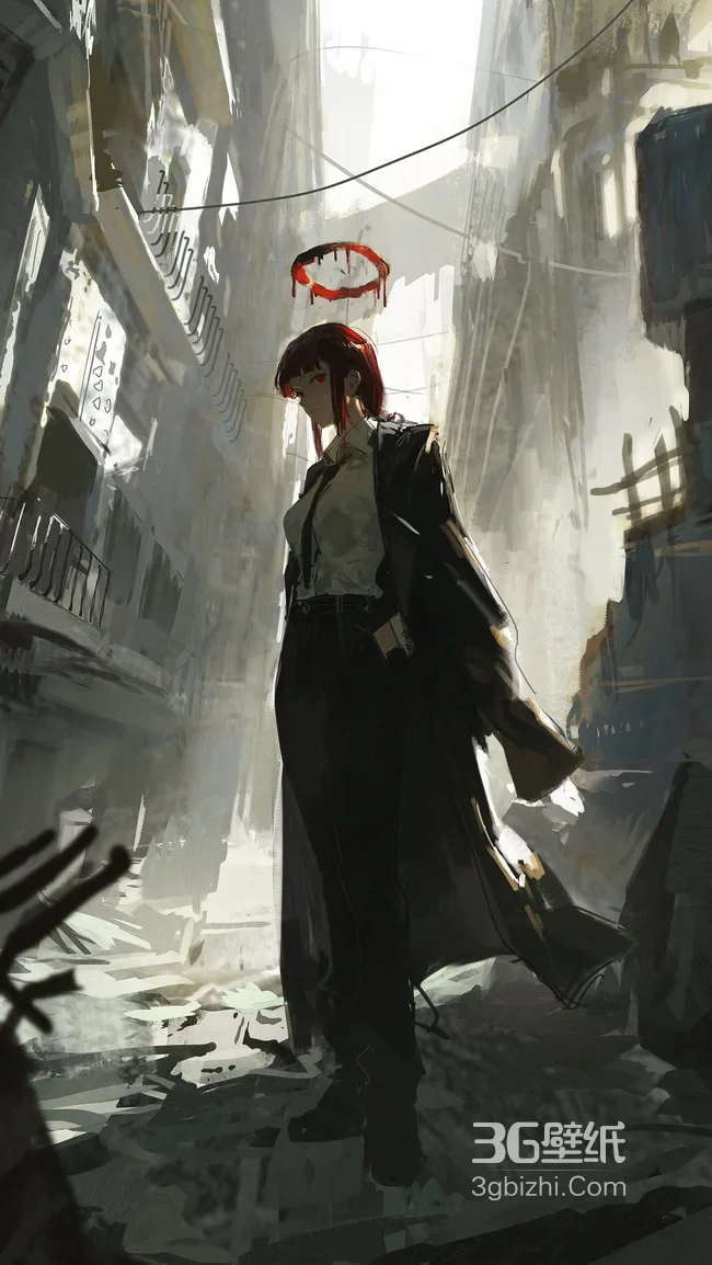 玛奇玛·血色光环 暗黑废土风《电锯人》手机壁纸1
