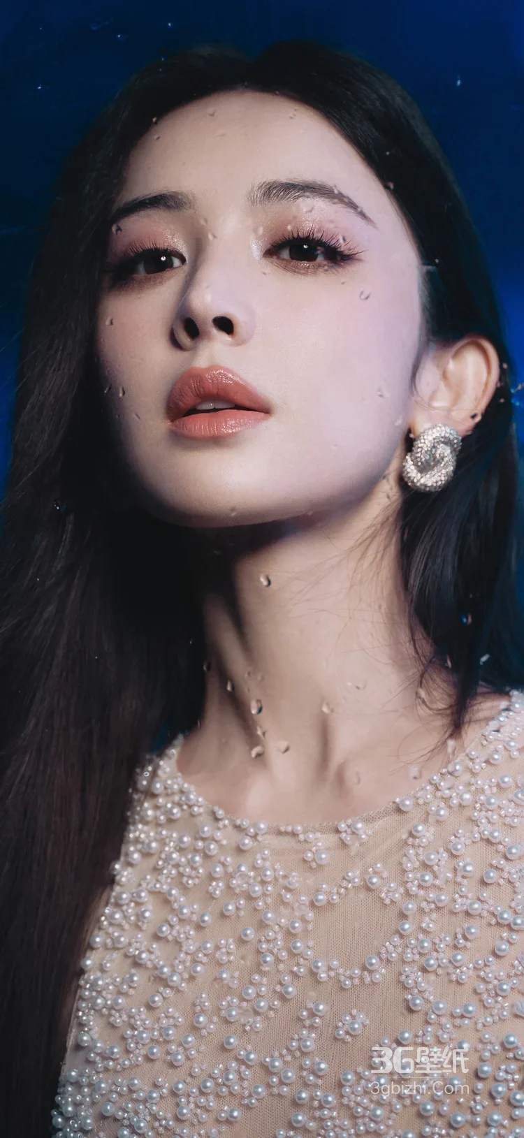 古力娜扎·珍珠透视裙 冷艳蓝调氛围感明星写真9