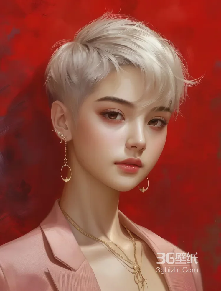 银发短发精致女性短发造型参考·写实唯美风·艺术写真图片大全1