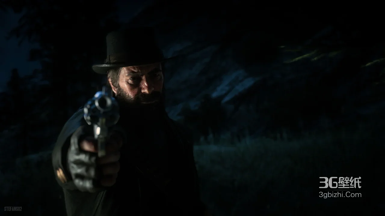 亚瑟·摩根·持枪对峙 暗黑写实 荒野大镖客2西部游戏壁纸（高人气西部题材壁纸）1