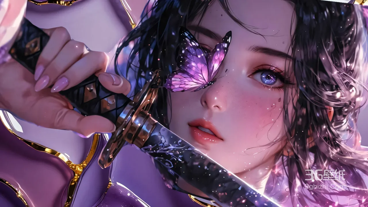 蝴蝶忍·紫蝶伴刃 唯美写实风动漫壁纸1