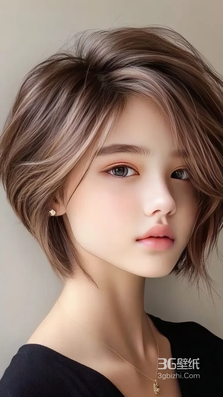 银发短发精致女性短发造型参考·写实唯美风·艺术写真图片大全2