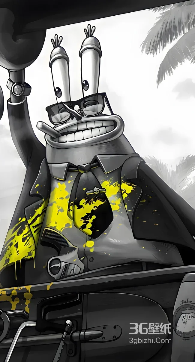 蟹老板·黑帮暗黑风（海绵宝宝）潮酷手机壁纸1