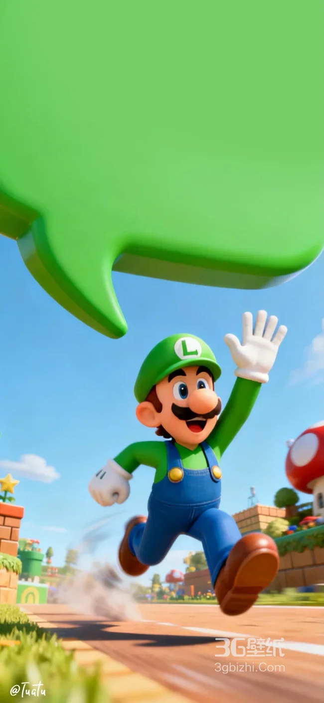 路易吉·活力奔跑（超级马里奥卡通风）热门游戏壁纸1