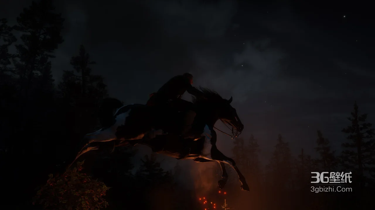 荒野大镖客 牛仔策马腾跃·暗黑写实风 游戏电脑壁纸1