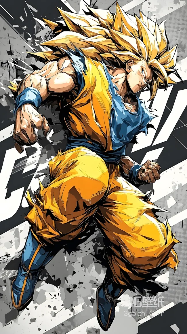 孙悟空·超级赛亚人 热血动漫风《龙珠》手机壁纸 战斗感拉满1
