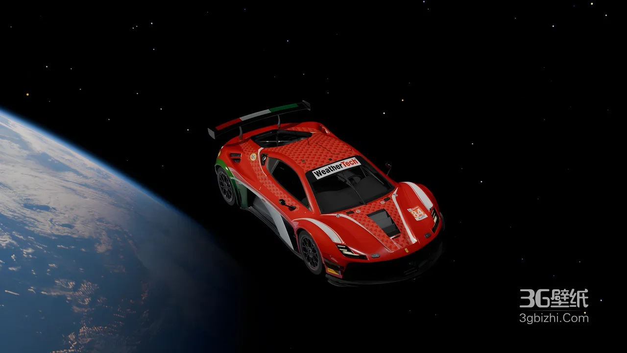法拉利赛车·太空漫游写实风 游戏风超宽屏电脑壁纸1