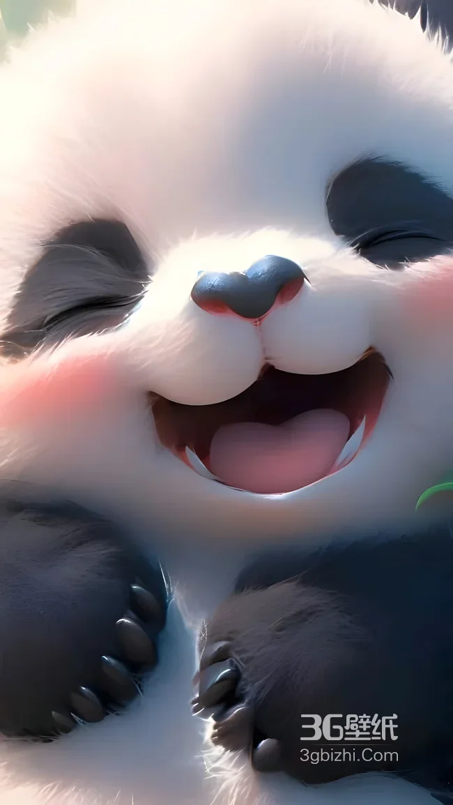 萌系卡通熊猫·治愈国漫风·可爱笑脸手机壁纸推荐1