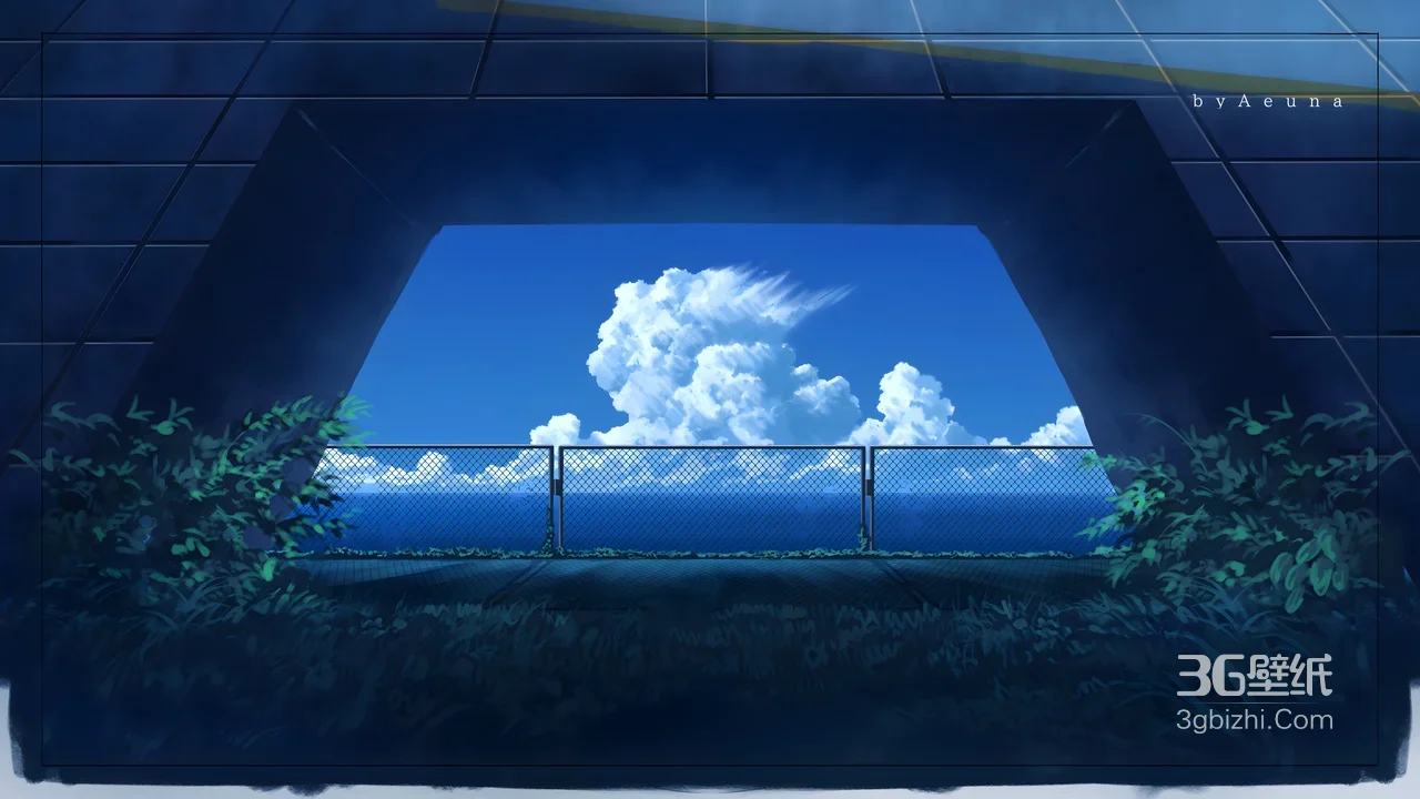 隧道口外海云·日系动漫唯美风（Aeuna绘） 宽屏电脑壁纸1