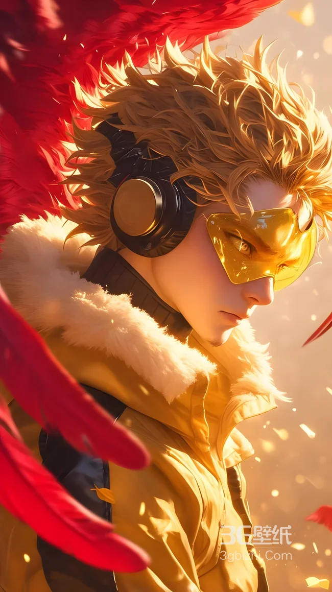 霍克斯·红色羽翼（我的英雄学院）写实动漫手机壁纸1