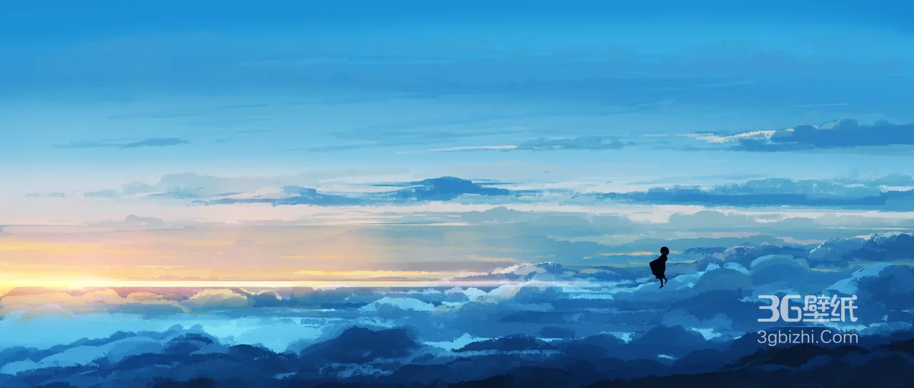 云海独行者·唯美动漫风插画 宽屏电脑壁纸1